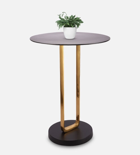 Irwin'S Metal End Table In Black & Gold Colour