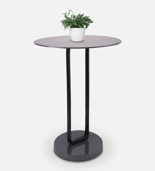 Irwin'S Metal End Table In Black & Grey Colour
