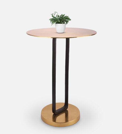 Irwin'S Metal End Table In Gold & Black Colour