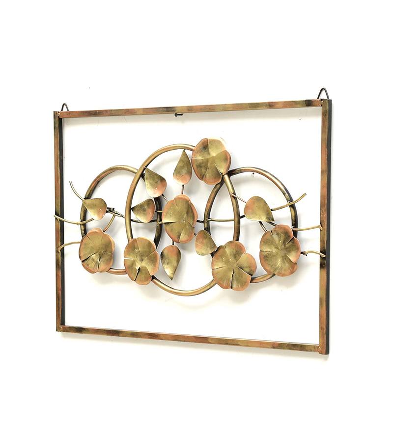 Buy Iron Framed Leaf Wall Art In Copper By B K Exports Online Floral