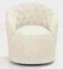 Irasema Velvet FabricBarrel Chair In Beige Colour