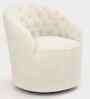Irasema Velvet FabricBarrel Chair In Beige Colour