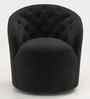 Irasema Velvet Fabric Barrel Chair In Black Colour