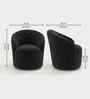 Irasema Velvet Fabric Barrel Chair In Black Colour