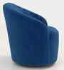 Irasema Velvet Fabric Barrel Chair In Blue Colour