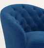 Irasema Velvet Fabric Barrel Chair In Blue Colour
