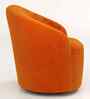 Irasema Velvet Fabric Barrel Chair In Orange Colour