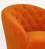 Irasema Velvet Fabric Barrel Chair In Orange Colour