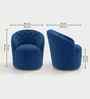Irasema Velvet Fabric Barrel Chair In Blue Colour