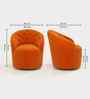 Irasema Velvet Fabric Barrel Chair In Orange Colour