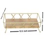 Ireha Homes Harvest Glow Metal Fruit Basket with Acacia Wood