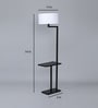 Frappe White Fabric Shade Shelf Floor Lamp With Metal Base