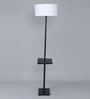 Frappe White Fabric Shade Shelf Floor Lamp With Metal Base