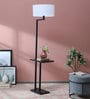 Frappe White Fabric Shade Shelf Floor Lamp With Metal Base