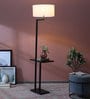 Frappe White Fabric Shade Shelf Floor Lamp With Metal Base