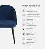 Iris Fabric Dining Chair In Blue Colour