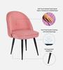 Iris Fabric Dining Chair In Pink Colour