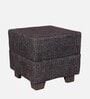 Iris Ottoman Set Of 2 In Jute Black Colour