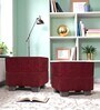 Iris Ottoman Set Of 2 In Maroon Colour
