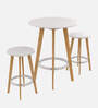 Iris Solid Wood Bar Table Set in Natural Finish,