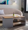 Irish Coffee Table With Storage In White Color And Leon Teak  Finish