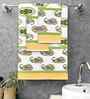 Irish Green Madhuban Floral Waffle Cotton 250 GSM Bath & Hand Towel Set