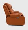 Irish Leatherette Motorised 1 Seater Recliner with USB Port in Tan Orange Color