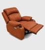 Irish Leatherette Motorised 1 Seater Recliner with USB Port in Tan Orange Color