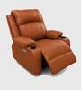 Irish Leatherette Motorised 1 Seater Recliner with USB Port in Tan Orange Color