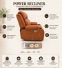 Irish Leatherette Motorised 1 Seater Recliner with USB Port in Tan Orange Color