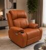 Irish Leatherette Motorised 1 Seater Recliner with USB Port in Tan Orange Color