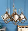 Black PVC & Glass Shaded Chandelier