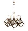 Black PVC & Glass Shaded Chandelier