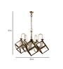 Black PVC & Glass Shaded Chandelier