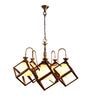 Black PVC & Glass Shaded Chandelier