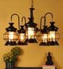 Soomin Black Glass Shaded Chandelier