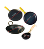 Iron Cookware Set Pre-Seasoned 4-Piece Combo Tawa (25.4 cm), Fry Pan (25.4 cm/1.5L), Kadai (25 cm/2L), Tadka Pan (12.7 cm)