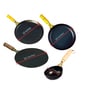 Iron Cookware Set Pre-Seasoned 4-Piece Combo Tawa (25.4 cm), Fry Pan (25.4 cm/1.5L), Tawa (26.3 cm), Tadka Pan (12.7 cm)