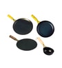 Iron Cookware Set Pre-Seasoned 4-Piece Combo Tawa (25.4 cm), Fry Pan (25.4 cm/1.5L), Tawa (26.3 cm), Tadka Pan (12.7 cm)