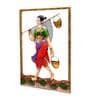 Iron Hand Painted Fisher Woman Fine Art Frame Metal Wall Art