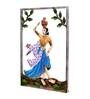 Iron Hand Painted Village Panihari Fine Art Frame Metal Wall Art