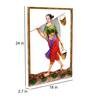 Iron Hand Painted Fisher Woman Fine Art Frame Metal Wall Art
