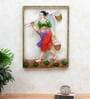 Iron Hand Painted Fisher Woman Fine Art Frame Metal Wall Art