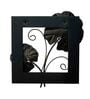 Iron Iron Leaves Wooden Frame Wall Art