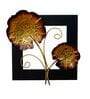 Iron Iron Leaves Wooden Frame Wall Art