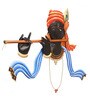 Wrought Iron Lord Krishna Wall Art In Orange
