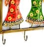 Iron Multicolour Lady Frame With Key Holder