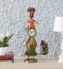 Iron Painted Human Musician Pen Stand Clock