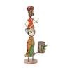 Iron Painted Human Musician Pen Stand Clock