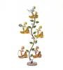 Iron Painted Krishna Musicians Tree Table Top with Candle Stands